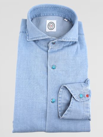 5CBZ – Chemise Bolzonella denim bleue