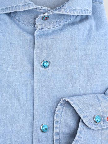 5CBZ – Chemise Bolzonella denim bleue