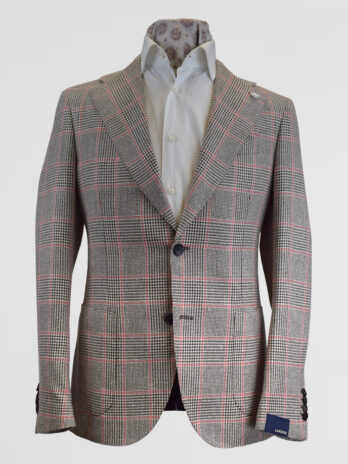 9VL – Veste Lardini marron et rose Prince de Galles