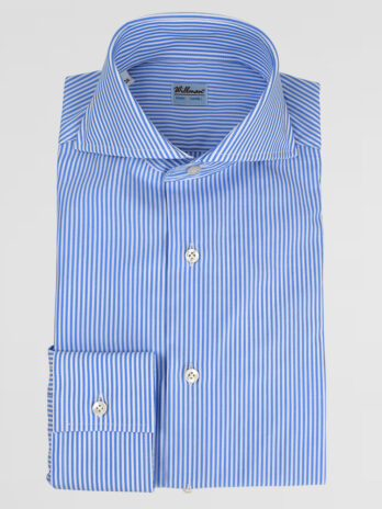11CHW – Chemise Willman à rayures bâton bleue ciel