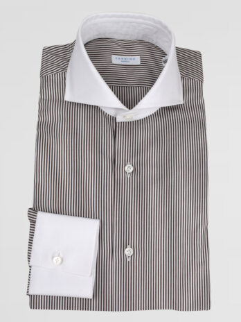 13CHW – Chemise Willman à rayures marron