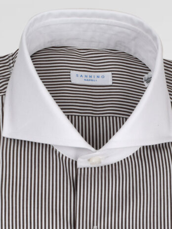 13CHW – Chemise Willman à rayures marron