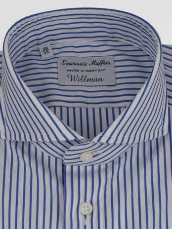 3CEM – Chemise Emanuele Maffeis à rayures bleue marine