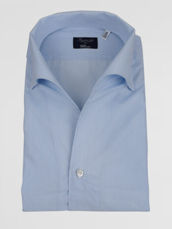 3CF – Chemise Finamore à rayures bleue ciel