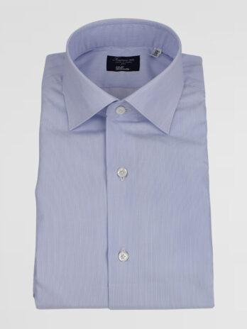5CF – Chemise Finamore micro rayures bleue ciel