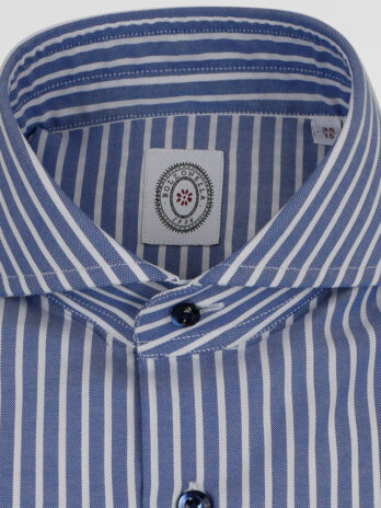 6CBZ – Chemise Bolzonella bleue à rayures blanche