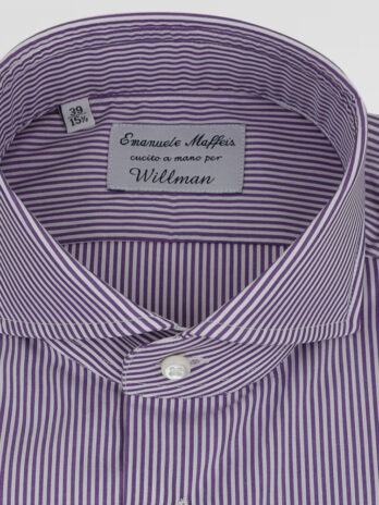 6CEM – Chemise Emanuele Maffeis à rayures violette