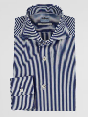 6CHW – Chemise Willman bleue marine à rayures bâton