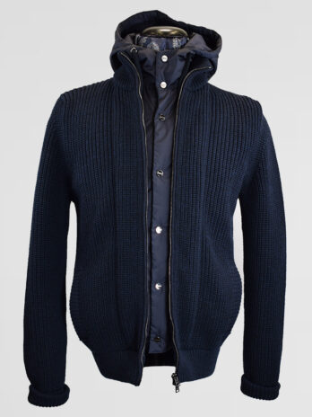 3BH – Blouson à capuche  Herno bleu marine
