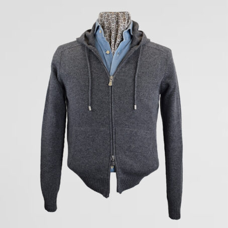 12SW - Sweat à capuche Willman gris moyen