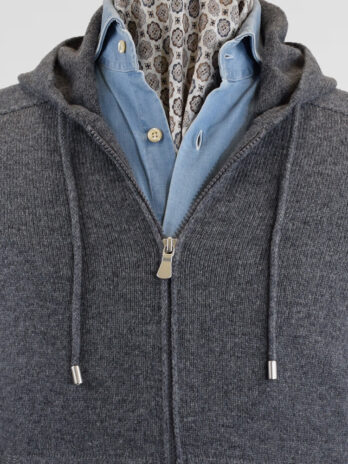 12SW – Sweat à capuche Willman gris moyen
