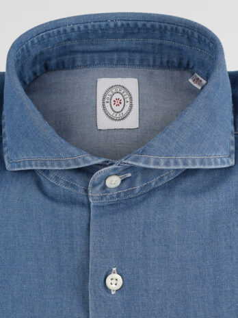 5CBZ – Chemise Bolzonella denim bleu moyen