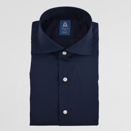 9CHF - Chemise Finamore bleue marine