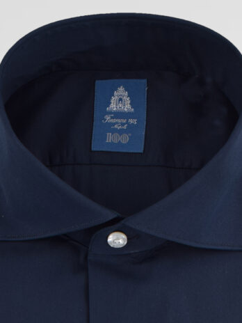 9CHF – Chemise Finamore bleue marine