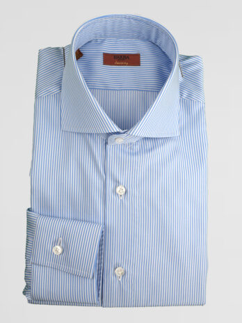2CHB – Chemise Barba bleue ciel à rayures