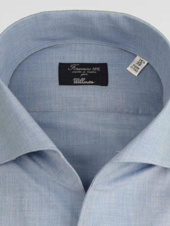 4CHF – Chemise Finamore bleue/grise