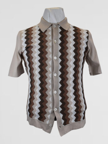 5CHPO – Chemise polo à motifs marron