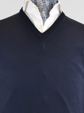 1PUW – Pull Willman col en V marine