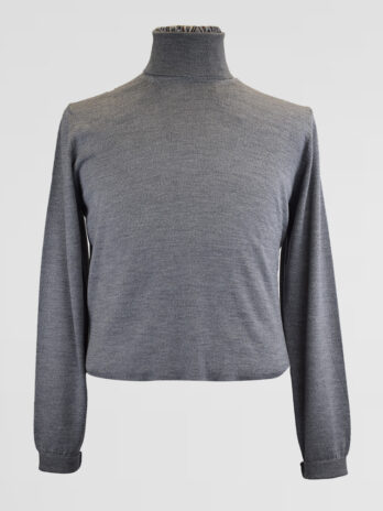 4PUW- Pull Willman col roulé gris
