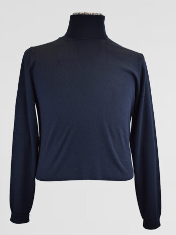 5PUW- Pull Willman col roulé marine