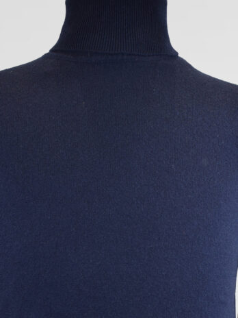 7PUW- Pull Willman col roulé marine