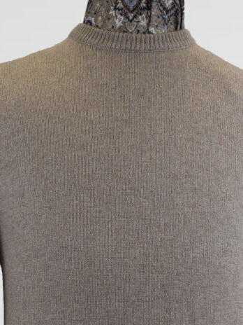 9PUW- Pull Willman col rond beige